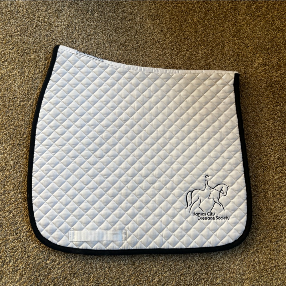 White Quilted Saddle Pad with Black Trim